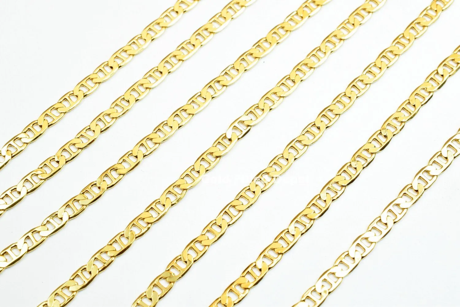 3 Feet 18K Gold Filled Look, Anchor Chain/Marine Chain/Figarucci Chain Width 2.5mm Thickness 0.25mm Gold-Filled finding for Jewelry Making GFC032