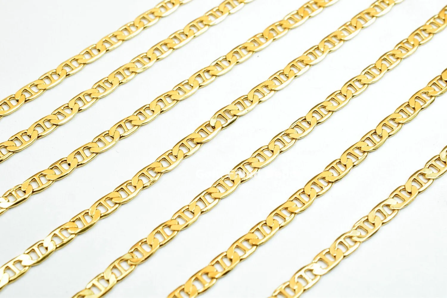 3 Feet 18K Gold Filled Look, Anchor Chain/Marine Chain/Figarucci Chain Width 2.5mm Thickness 0.25mm Gold-Filled finding for Jewelry Making GFC032