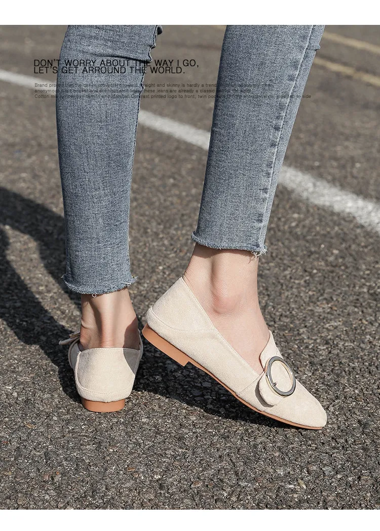 (34-45) Big Size Buckle Loafers Flats Shoes