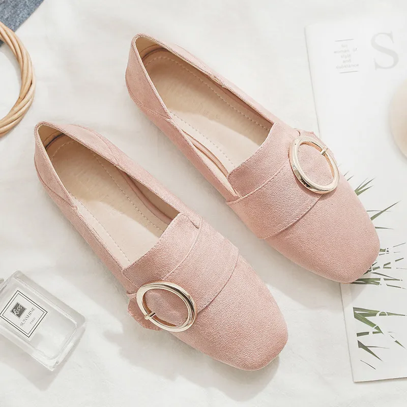(34-45) Big Size Buckle Loafers Flats Shoes
