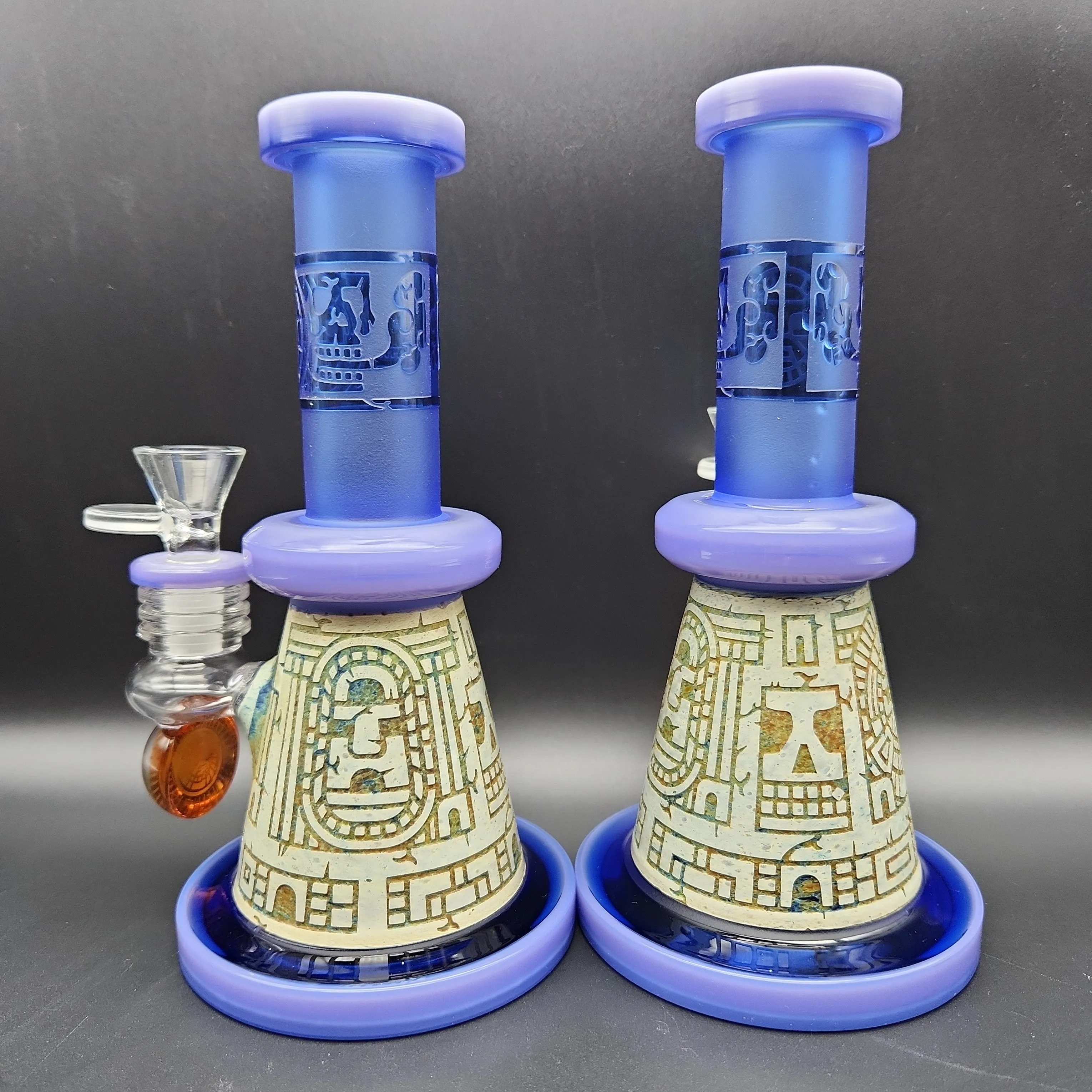7.5 Etched Aztec Castle Mini Beaker