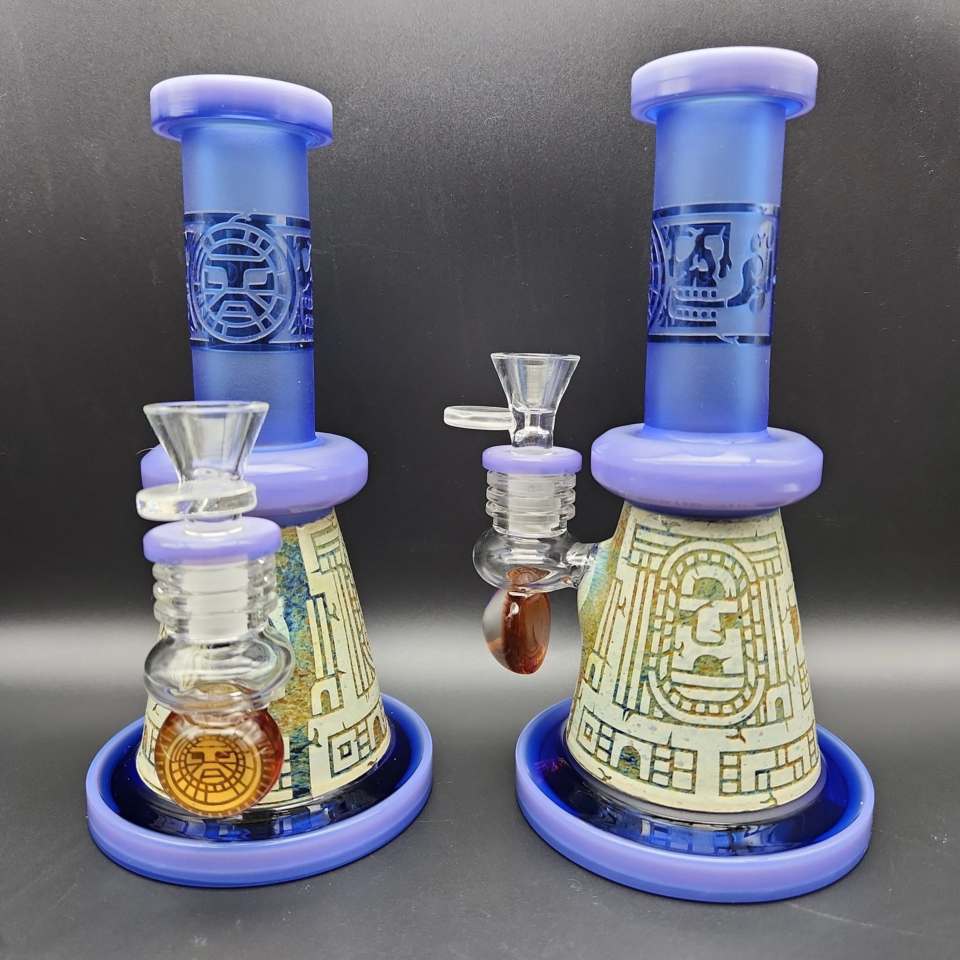 7.5 Etched Aztec Castle Mini Beaker