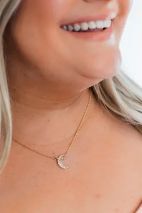 Adjustable Crescent Moon Necklace- Gold Adjustable Crescent Moon Necklace- Gold