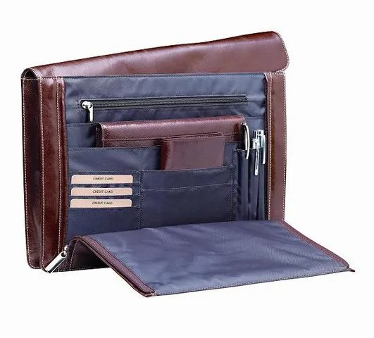 Adpel Vitello Leather Luxury Business Underarm Folder | Brown