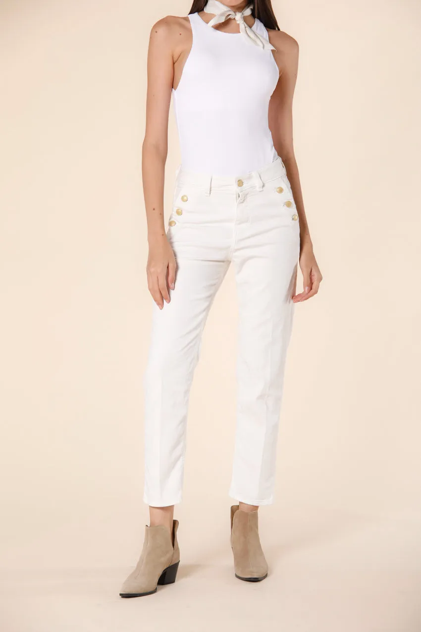 Agnes Sailor women's 5 pockets pants in denim regular