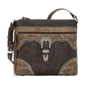 American West Womens Saddle Ridge Chocolate Brown Leather Handbag Bag American West Womens Saddle Ridge Chocolate Brown Leather Handbag Bag