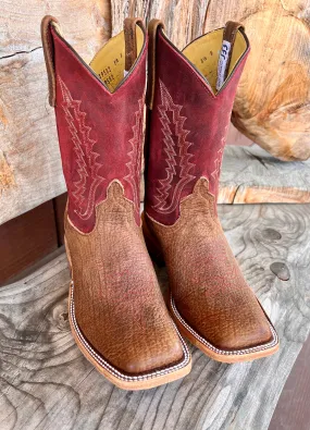 Anderson Bean Men's Geronimo Bison/Red Hot Waxy Kudu Square Toe Cowboy Boots 339582 Anderson Bean Men's Geronimo Bison/Red Hot Waxy Kudu Square Toe Cowboy Boots 339582