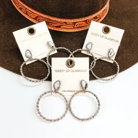 Another Adventure Twisted Rope Circle Drop Earrings with Asymmetrical Faux Stone in White Another Adventure Twisted Rope Circle Drop Earrings with Asymmetrical Faux Stone in White
