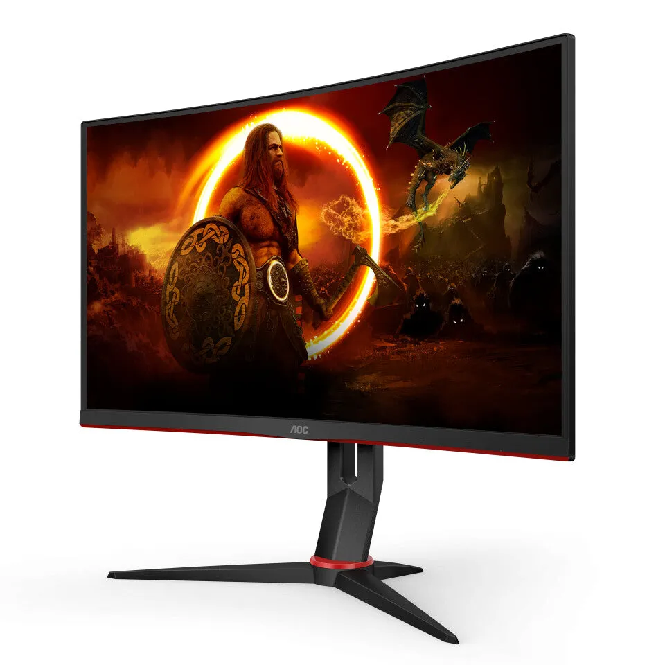 AOC CQ27G2S/BK 27" Curved Gaming Monitor - QHD- 165Hz- 1ms- Height Adjustable- HDR10