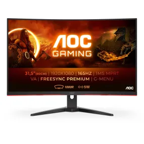 AOC G2 C32G2AE/BK LED display 80 cm (31.5") 1920 x 1080 pixels Full HD Black, Red AOC G2 C32G2AE/BK LED display 80 cm (31.5") 1920 x 1080 pixels Full HD Black, Red