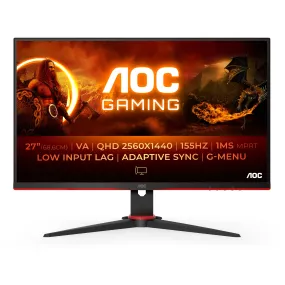 AOC G2 Q27G2E/BK computer monitor 68.6 cm (27") 2560 x 1440 pixels Quad HD Black, Red AOC G2 Q27G2E/BK computer monitor 68.6 cm (27") 2560 x 1440 pixels Quad HD Black, Red