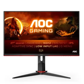 AOC Q27G2S/EU 27" Gaming Monitor-  QHD - 165Hz - 1ms -  G-SYNC Compatible - IPS- Height Adjustable AOC Q27G2S/EU 27" Gaming Monitor-  QHD - 165Hz - 1ms -  G-SYNC Compatible - IPS- Height Adjustable