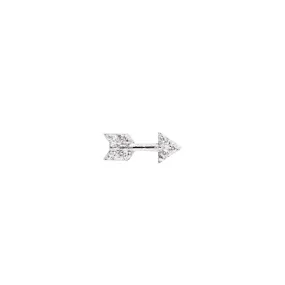 Arrow Diamonds Silver Single Earring Arrow Diamonds Silver Single Earring