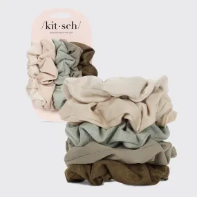 Assorted Textured Scrunchies 5pc Set - Eucalyptus Assorted Textured Scrunchies 5pc Set - Eucalyptus