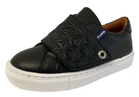 Atlanta Mocassin Boy's & Girl's Single Strap Closure, Black Textured Atlanta Mocassin Boy's & Girl's Single Strap Closure, Black Textured