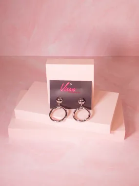 Bad Girl Hoop Earrings in Silver - Vixen by Micheline Pitt Bad Girl Hoop Earrings in Silver - Vixen by Micheline Pitt
