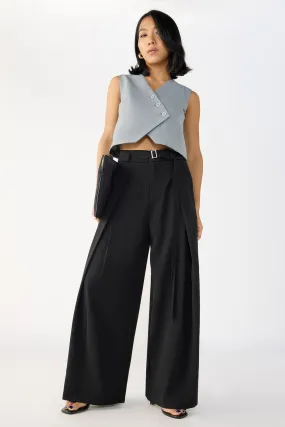 Black Belted Flared Korean Pants Black Belted Flared Korean Pants