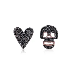 BLACK DIAMOND  SKULL AND HEART EARRINGS BLACK DIAMOND  SKULL AND HEART EARRINGS
