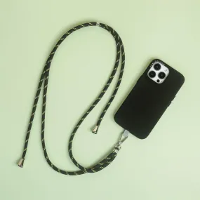 Black Green Phone Strap with Strap Card Black Green Phone Strap with Strap Card