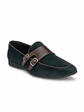 bottle Green velvet Monk-Strap bottle Green velvet Monk-Strap