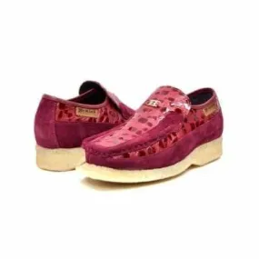 British Walkers Stone Men's Wine Red Pattern Suede Slip On Shoes British Walkers Stone Men's Wine Red Pattern Suede Slip On Shoes