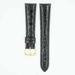 Caiman Padded Black Crocodile Leather Watch Strap Caiman Padded Black Crocodile Leather Watch Strap