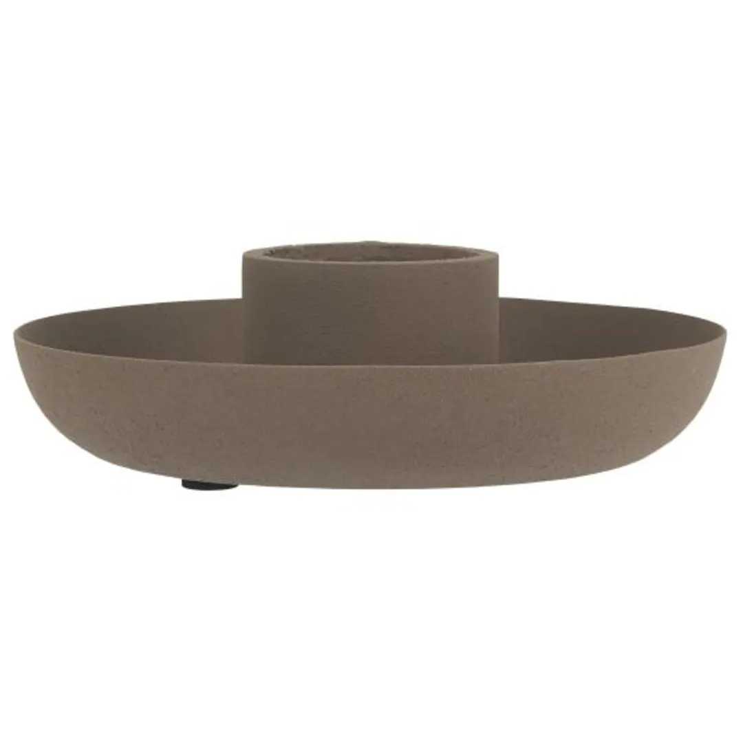 Candle Holder for our Chunky Dinner Candles - Milky Brown
