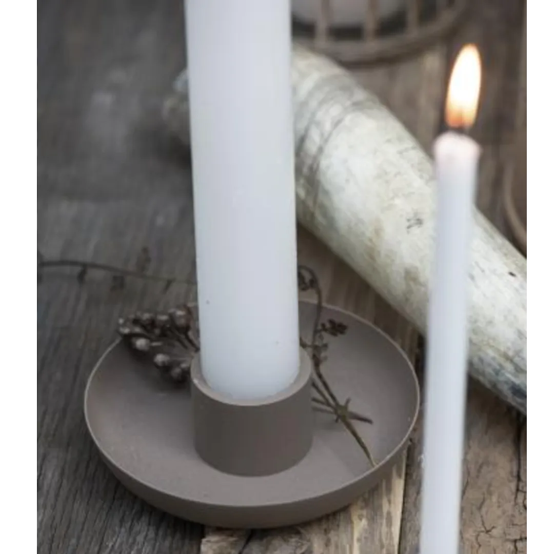 Candle Holder for our Chunky Dinner Candles - Milky Brown