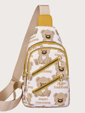 Cartoon Graphic Pocket Front Sling Bag Cartoon Graphic Pocket Front Sling Bag