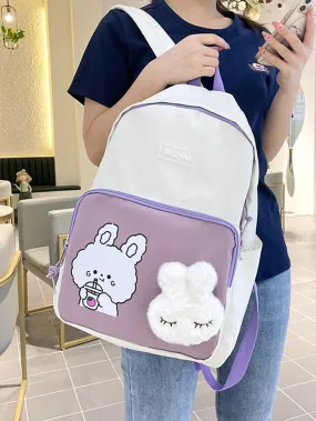 Cartoon Graphic Two Tone Classic Backpack Cartoon Graphic Two Tone Classic Backpack