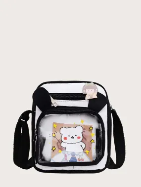 Cartoon Graphic Two Tone Crossbody Bag Cartoon Graphic Two Tone Crossbody Bag