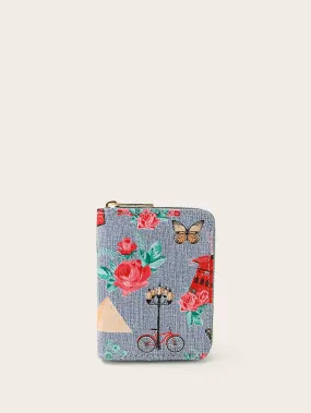 Cartoon Graphic Zip Around Card Holder Cartoon Graphic Zip Around Card Holder