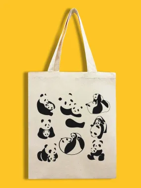 Cartoon Panda Graphic Shopper Bag Cartoon Panda Graphic Shopper Bag