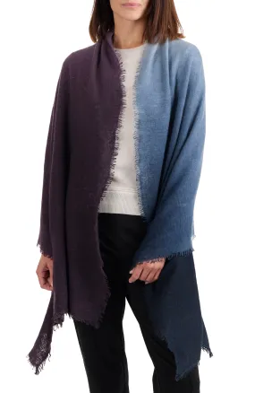 CASHMERE FELTED DIP DYE SCARF WITH FRINGE CASHMERE FELTED DIP DYE SCARF WITH FRINGE