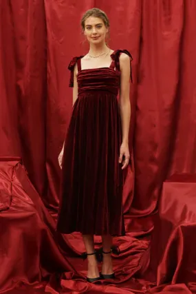 Cavalier Velvet Dress - Burgundy Cavalier Velvet Dress - Burgundy