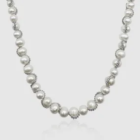 Chain Wrap Real Pearl Necklace (Silver) Chain Wrap Real Pearl Necklace (Silver)