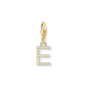 Charm Pendant letter E gold plated Charm Pendant letter E gold plated