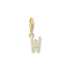 Charm Pendant letter W gold plated Charm Pendant letter W gold plated