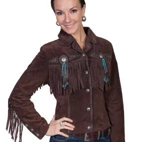 Chocolate Fringe & Beaded Suede Jacket by Scully at Bourbon Cowgirl Chocolate Fringe & Beaded Suede Jacket by Scully at Bourbon Cowgirl