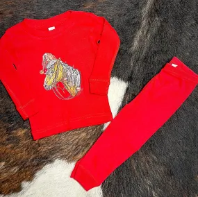 Christmas Baby & Toddler Horse Pajama Set in Red Christmas Baby & Toddler Horse Pajama Set in Red