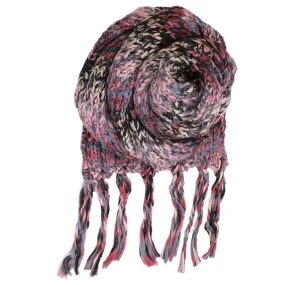 Chunky Marbled Knit Fringe Muffler - Multicolor Chunky Marbled Knit Fringe Muffler - Multicolor
