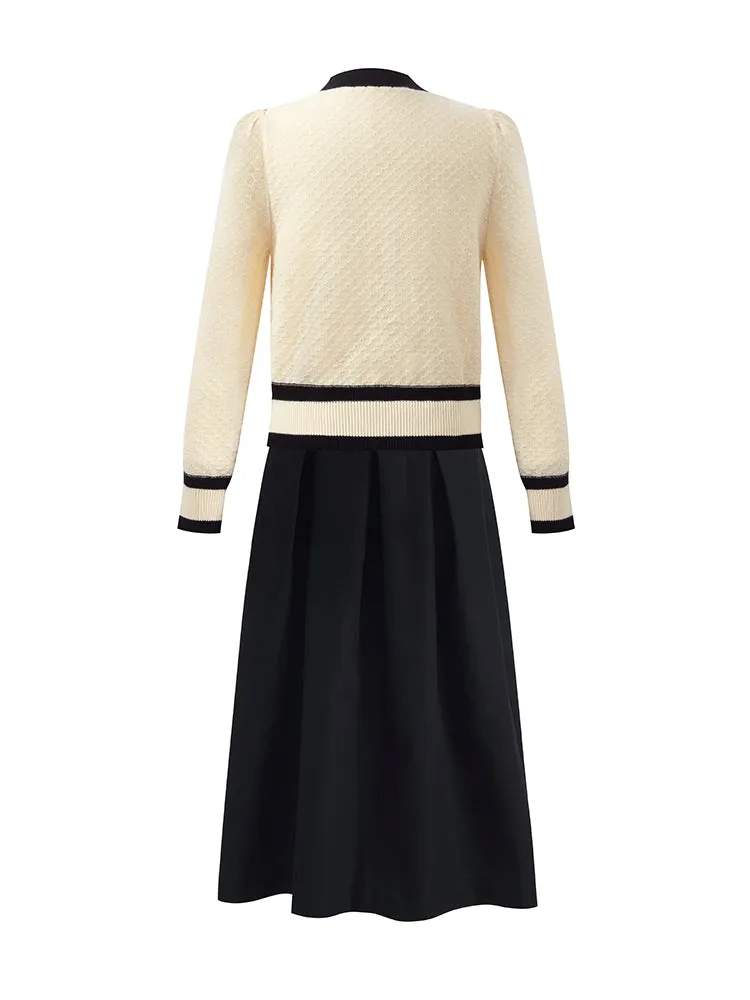 Classic Jacquard Cardigan And Skirt Two-Piece Set