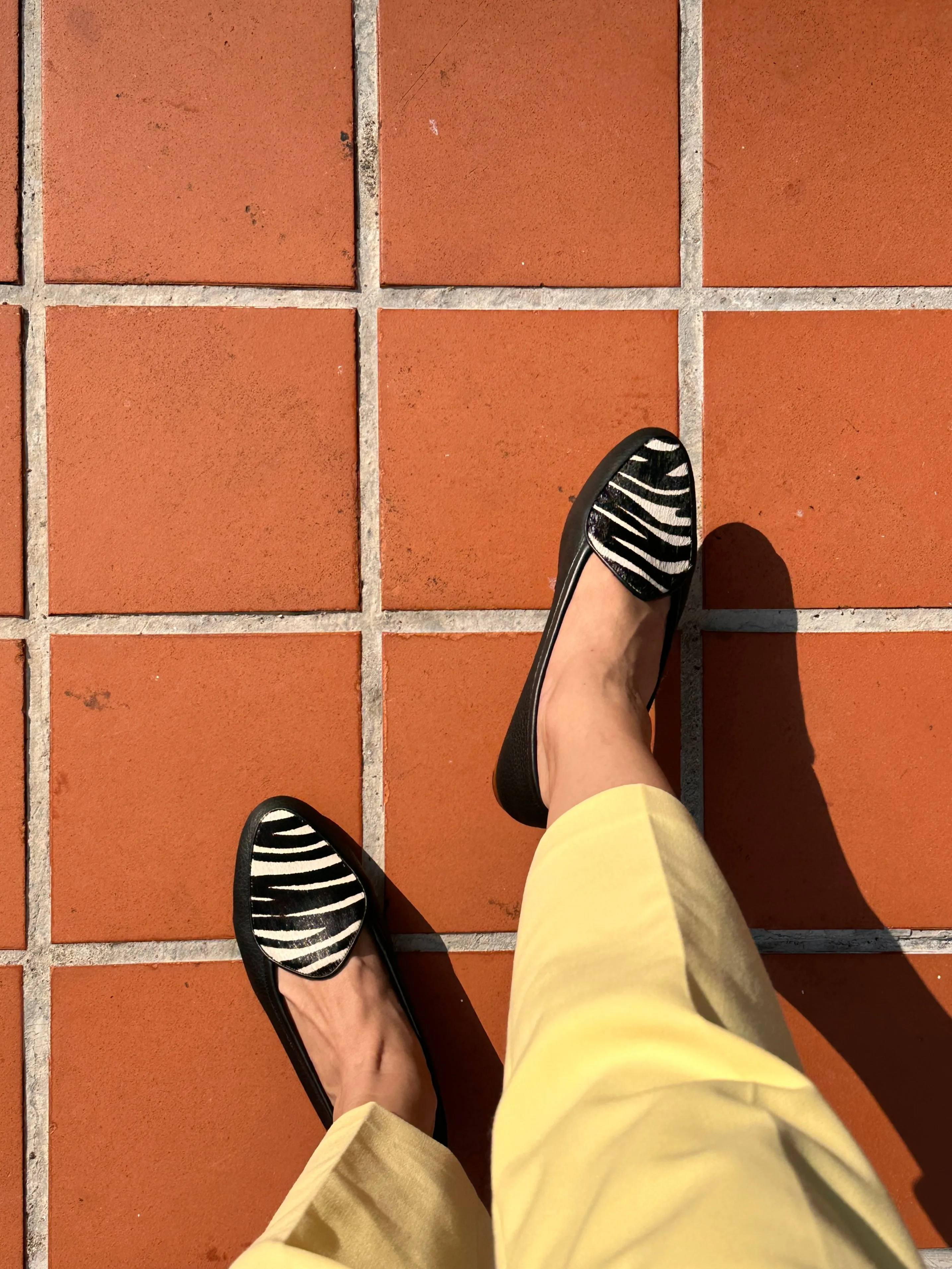 Claudia Loafer in Black and Zebra Hair-on Leather