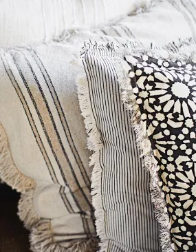 Cotton Monochrome Cushions with Fringe Cotton Monochrome Cushions with Fringe