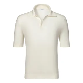 Cotton Polo Shirt in Milky White Cotton Polo Shirt in Milky White
