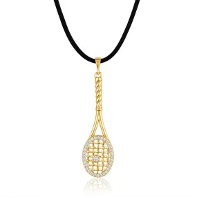 CZ Framed Racquet Pendant CZ Framed Racquet Pendant