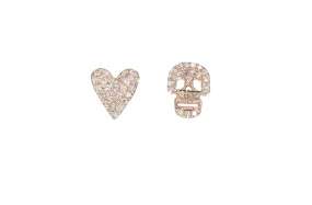 DIAMOND  SKULL AND HEART EARRINGS DIAMOND  SKULL AND HEART EARRINGS