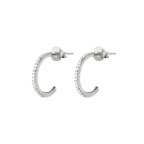 Diamonds L Silver Hoop Earrings Diamonds L Silver Hoop Earrings