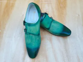 Distress Finished Double Monk Strap Loafer Distress Finished Double Monk Strap Loafer