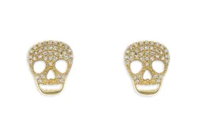 Earrings 14kt Gold Skulls & Diamonds Studs Earrings 14kt Gold Skulls & Diamonds Studs